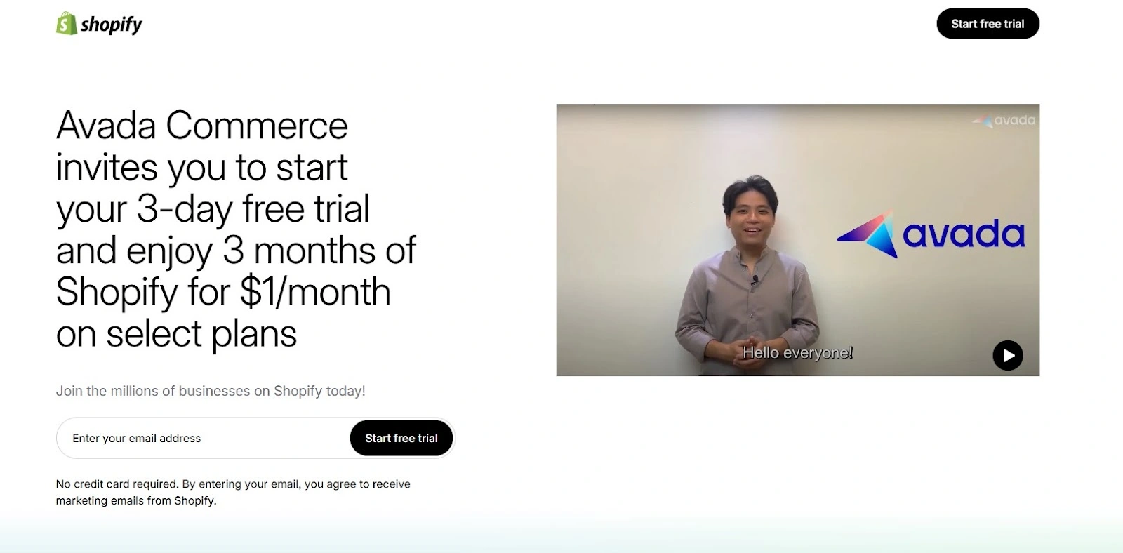Shopify 3-day free trial
